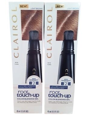 Clairol Root Touch-Up Color Blending Gel Light Brown 2 Pc Set Hair Beauty Bundle